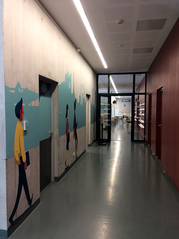 stickers mural Décoration couloir université